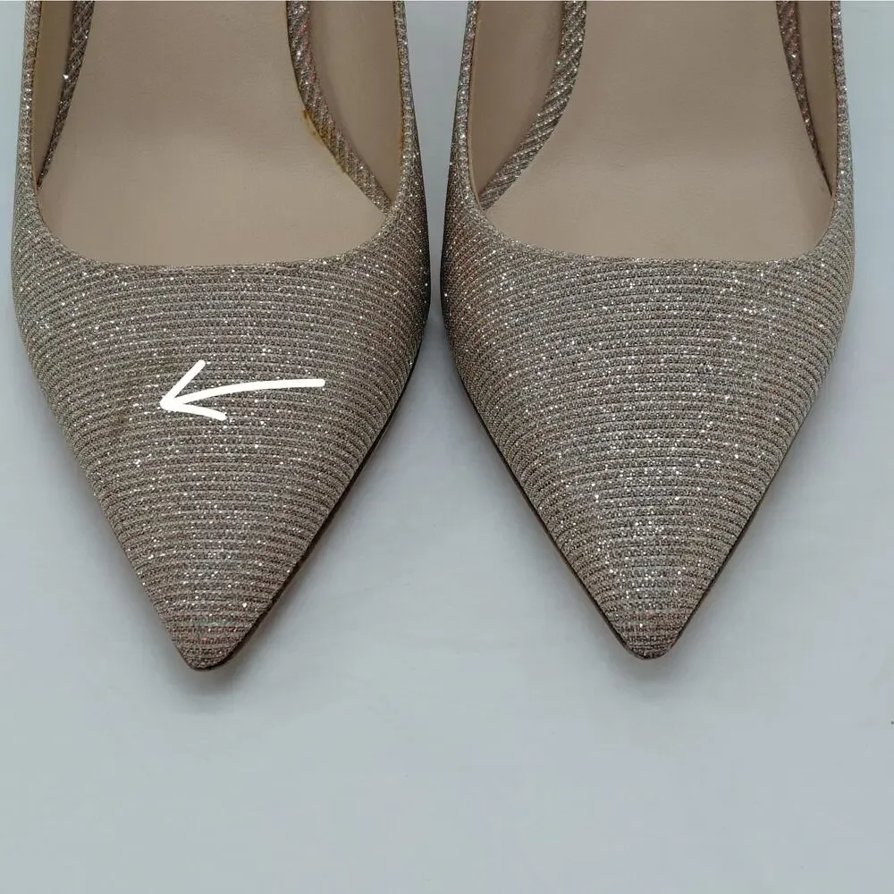 kate spade Vivian Heels Womens Size 7 Pink Glitter Formal Wedding Party Pumps